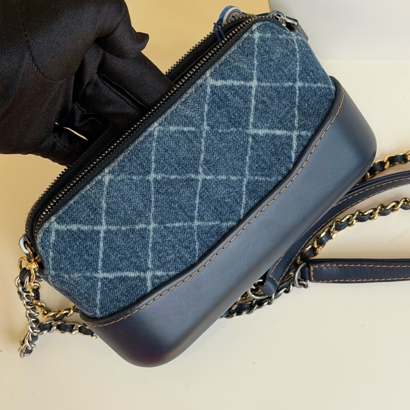 CHANEL 香奈兒 流浪mini 丹寧牛仔 25開   配件塵袋-1