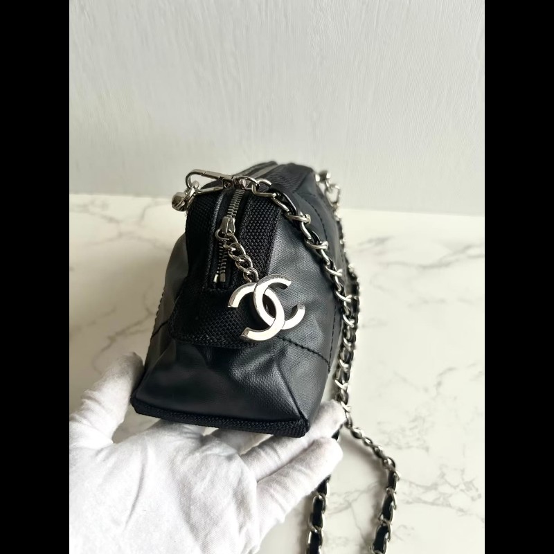 【LA LUNE】Chanel黑色銀扣半月斜背包 中古包 單肩包 側背包 二手包 古董包-8