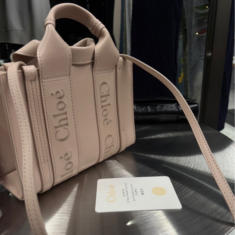 高價款全皮革🌟Chloe Woody 迷你 托特袋 粉色|Classic Trend CT精品|台北東區實體-0