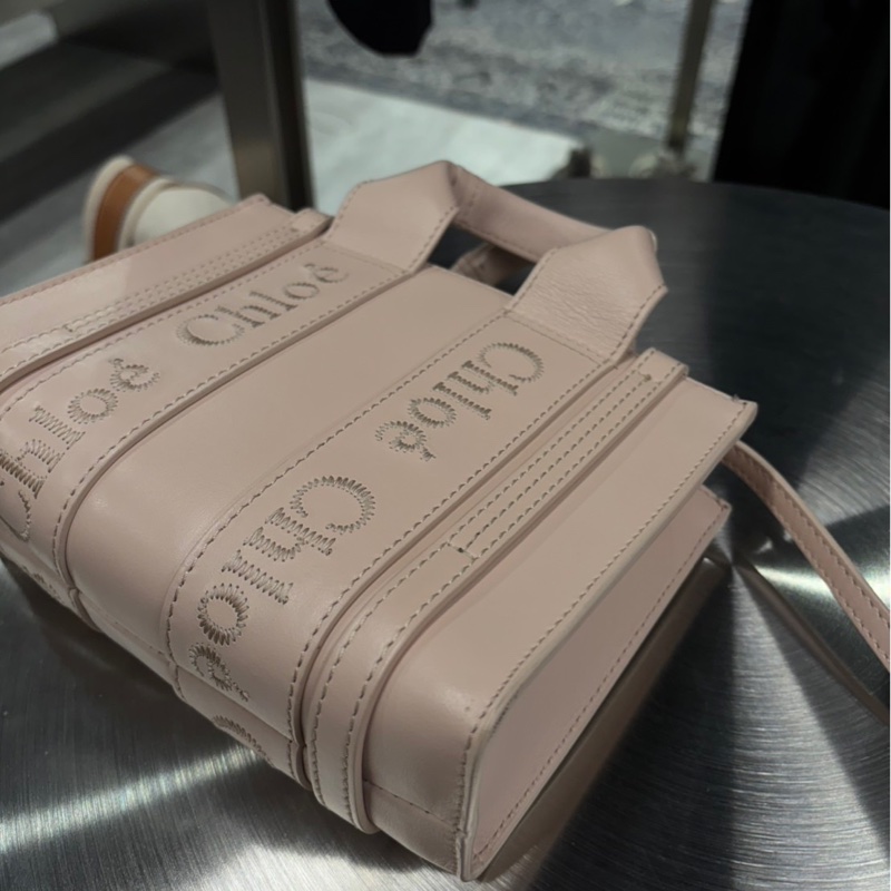 高價款全皮革🌟Chloe Woody 迷你 托特袋 粉色|Classic Trend CT精品|台北東區實體-5