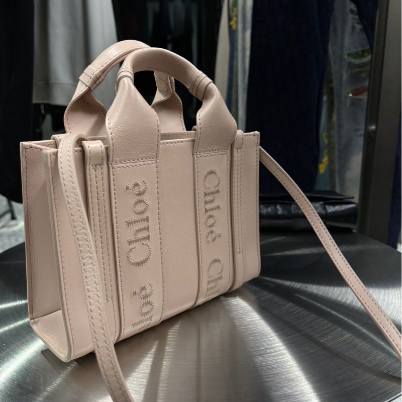 高價款全皮革🌟Chloe Woody 迷你 托特袋 粉色|Classic Trend CT精品|台北東區實體-7