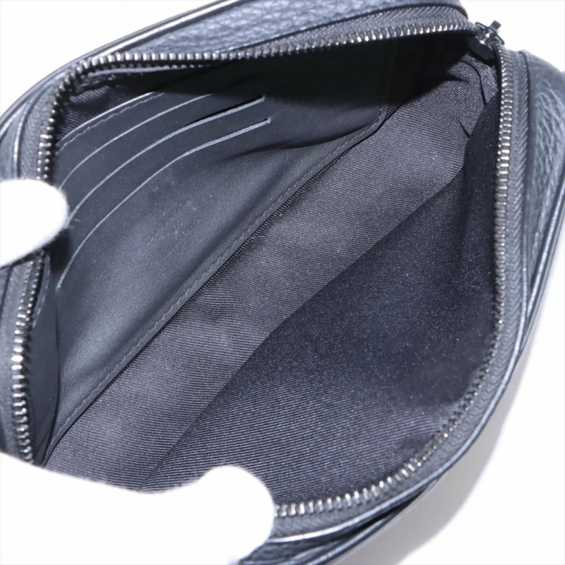 路易威登男士RFID防護Taurillon Monogram Pochette Volga M55703皮革手拿包-4