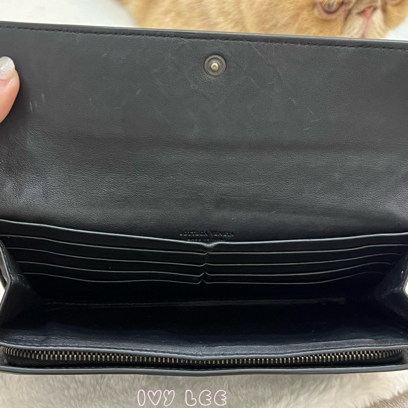 BOTTEGA VENETA 黑色 經典 編織長夾 正品 二手精品-2