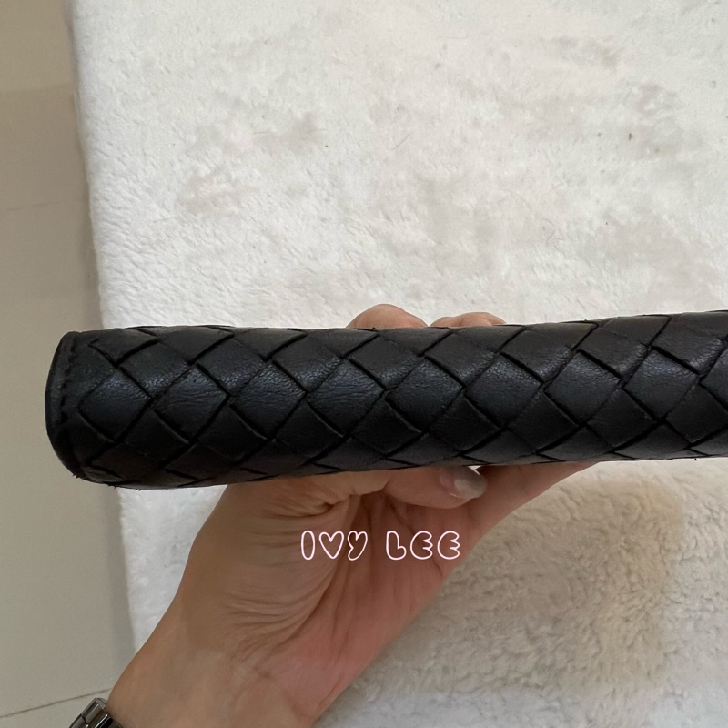 BOTTEGA VENETA 黑色 經典 編織長夾 正品 二手精品-20