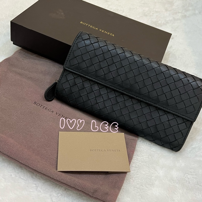 BOTTEGA VENETA 黑色 經典 編織長夾 正品 二手精品-30