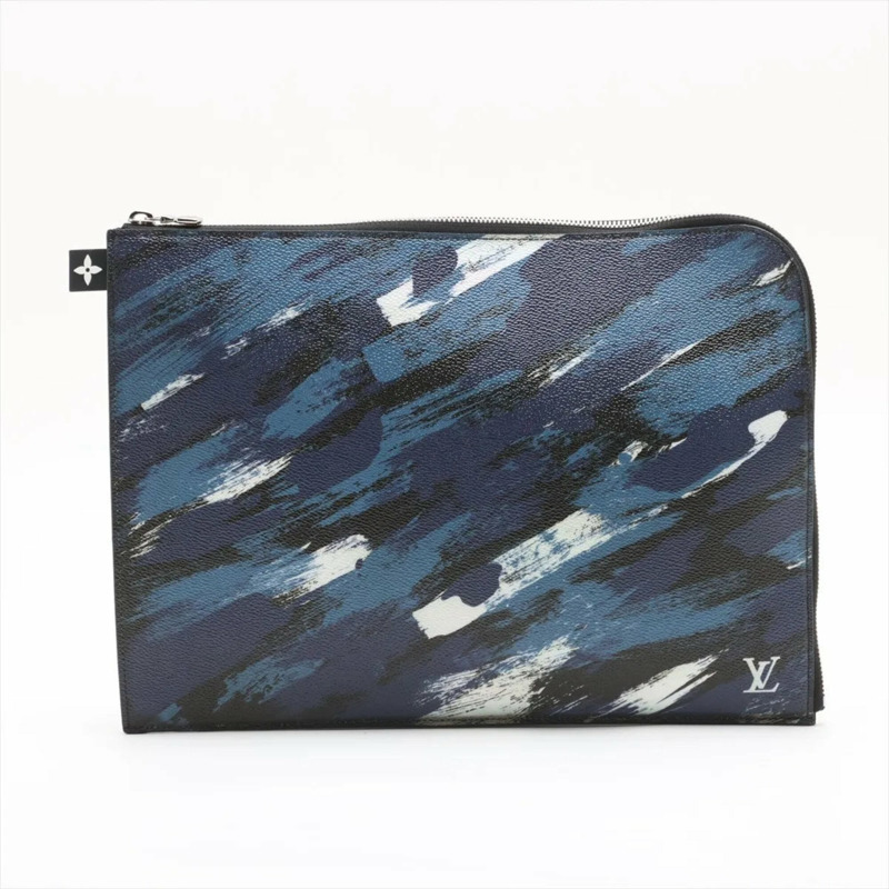全新未使用路易威登迷彩 Pochette Jour GM M61751 皮革男士手拿包-0