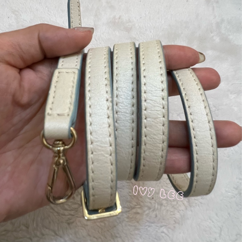 MCM Mini Milla 兩用手提包 斜背包 象牙白 水藍 正品 二手精品-17