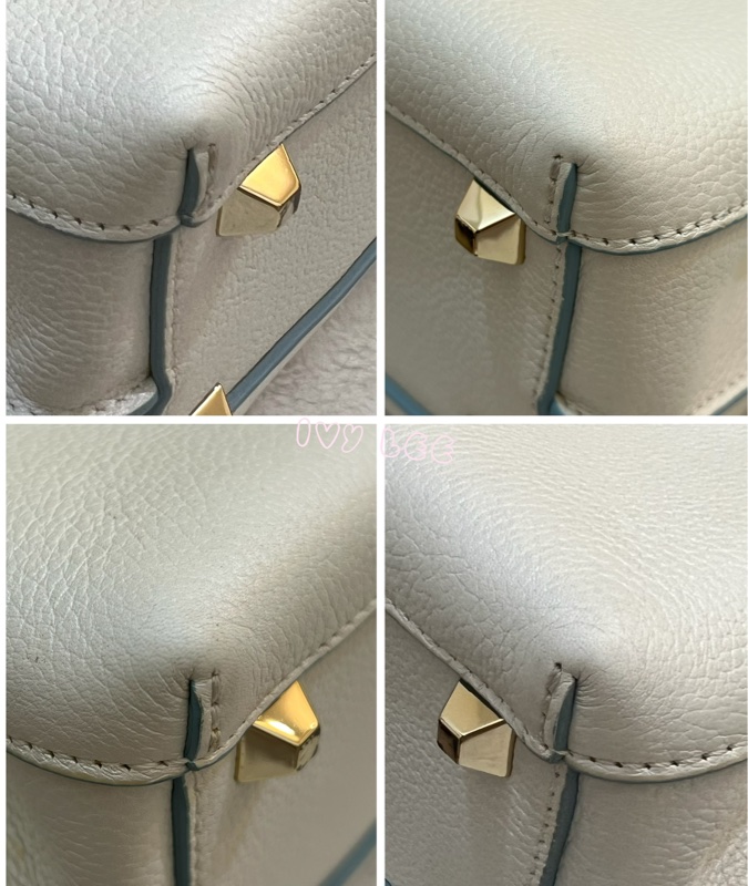 MCM Mini Milla 兩用手提包 斜背包 象牙白 水藍 正品 二手精品-22