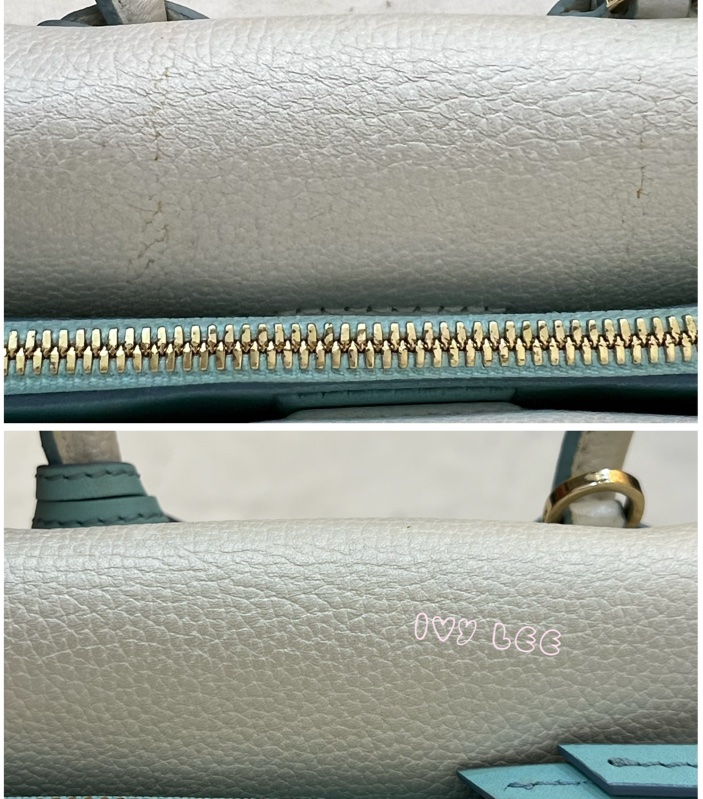 MCM Mini Milla 兩用手提包 斜背包 象牙白 水藍 正品 二手精品-25