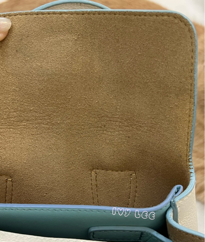 MCM Mini Milla 兩用手提包 斜背包 象牙白 水藍 正品 二手精品-27