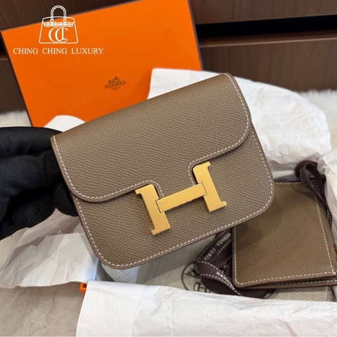 🌈Hermes🧡Constance Slim🧡大象灰金扣🧡未使用閑置🌈Epsom皮🌟有盒🧡有貼膜🌟constanceslim🌟Constance🌟hermeswallet🌟愛馬仕🌟