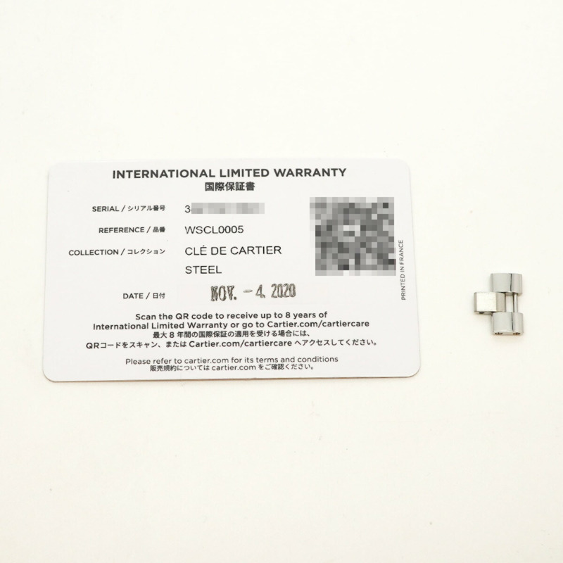卡地亞 Clé WSCL0005 銀色錶盤小姐腕錶-9