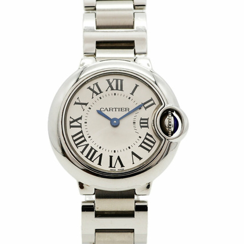 卡地亞 Ballon Bleu SM W69010Z4 銀色錶盤小姐腕錶