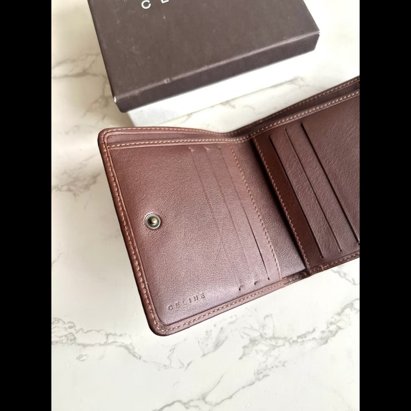 【LA LUNE】絕版古董包 Celine 牛仔藍凱旋門短夾 銀包 皮夾 中古包 二手包-4
