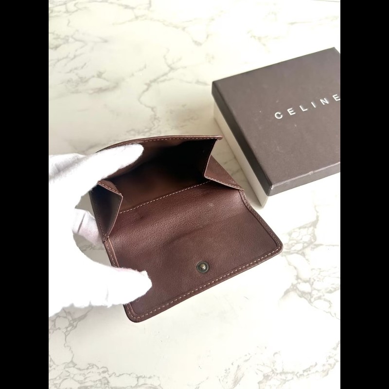 【LA LUNE】絕版古董包 Celine 牛仔藍凱旋門短夾 銀包 皮夾 中古包 二手包-5