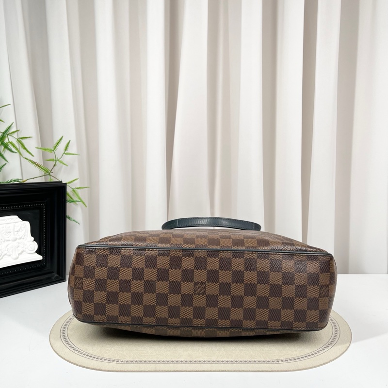 LV路易威登 少肩帶 棋盤格公文包 棕色帆布 男女都能用-4