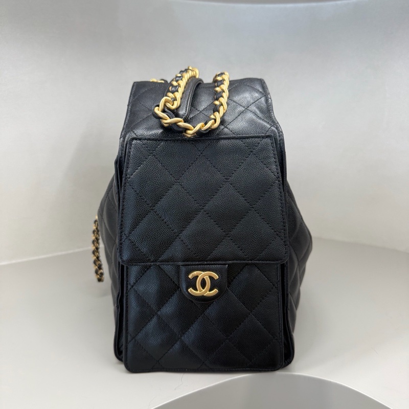 Chanel 25bag 黑金中號-1
