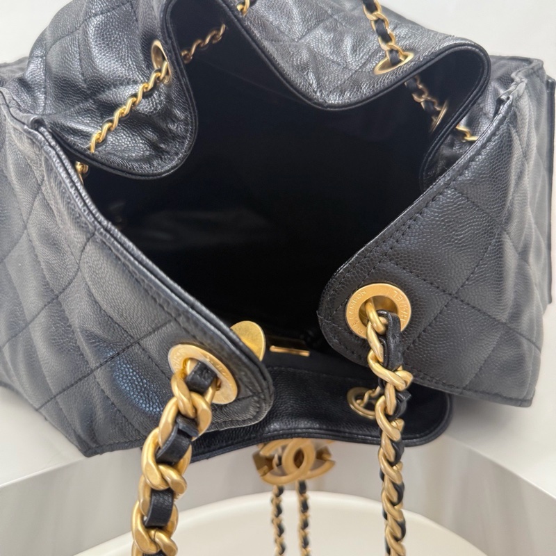 Chanel 25bag 黑金中號-10