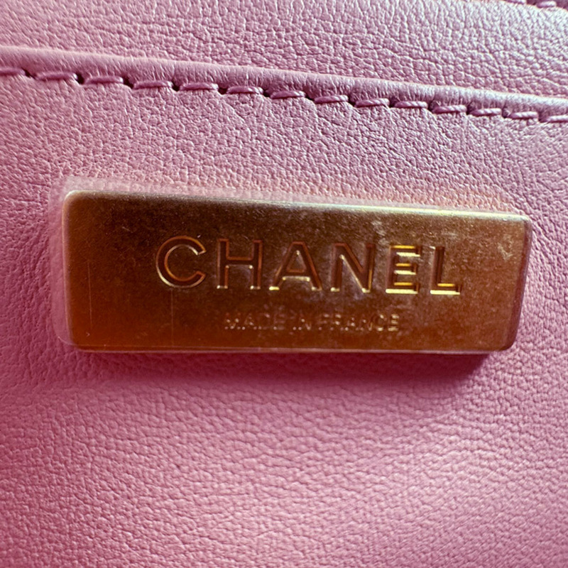 香奈兒 (Chanel) 斜紋軟呢皮革粉紅女士單肩背包 z9779-11