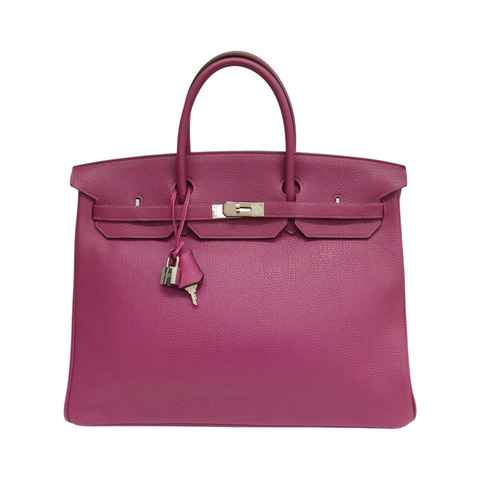 玫粉色 Togo牛皮  Birkin 40 柏金包 手提包 □Q刻 銀扣【HERMES 愛馬仕】