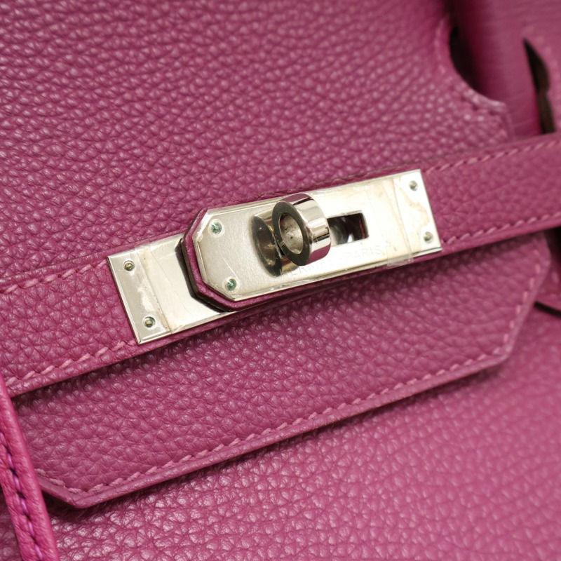 玫粉色 Togo牛皮 Birkin 40 柏金包 手提包 □Q刻 銀扣【HERMES 愛馬仕】-8