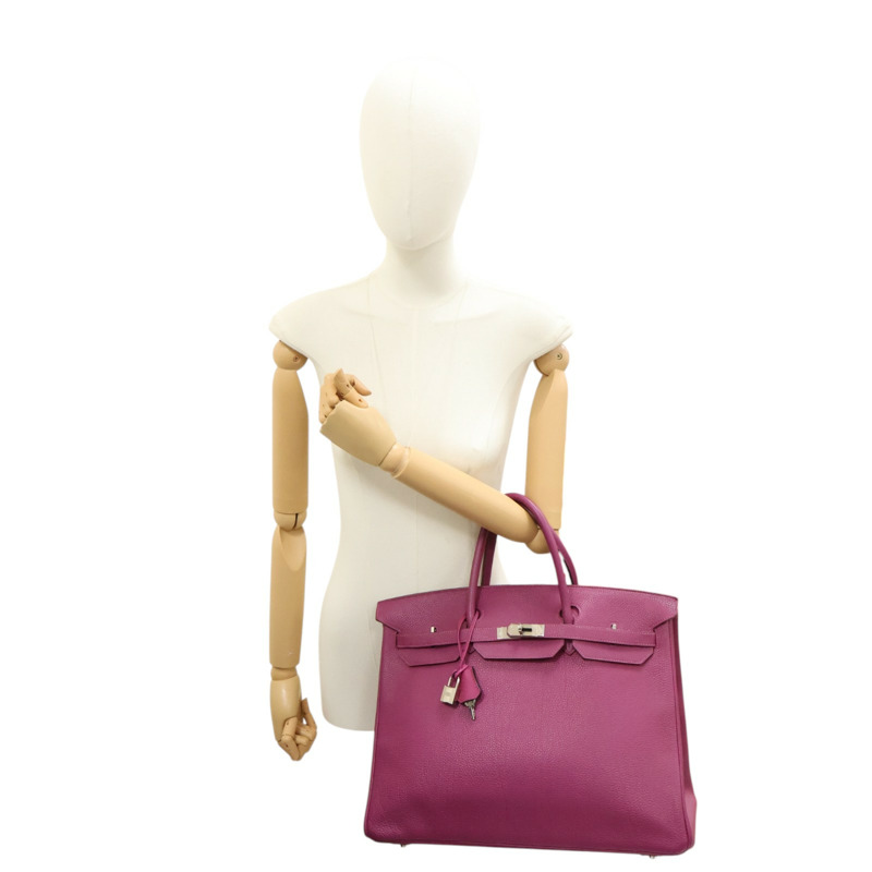 玫粉色 Togo牛皮 Birkin 40 柏金包 手提包 □Q刻 銀扣【HERMES 愛馬仕】-11