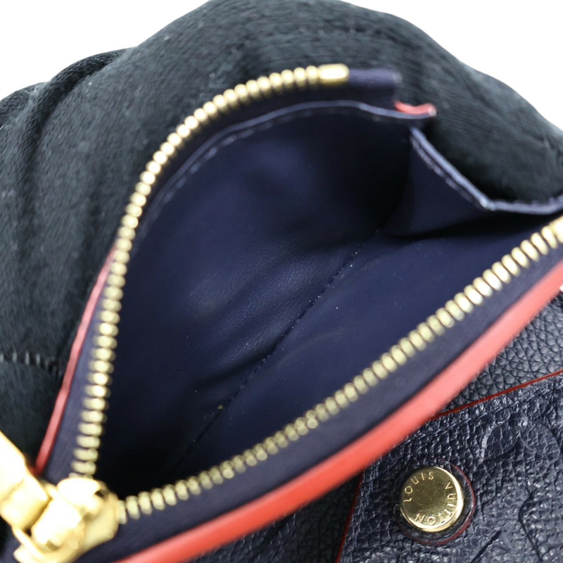 深藍色 原花 牛皮 壓紋 Zoe 扣式短夾【LOUIS VUITTON LV 路易威登】 M58880-5