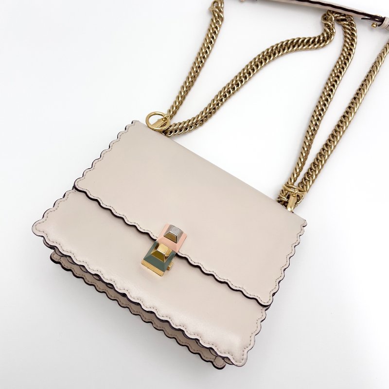 FENDI KANI波浪風琴手提斜背包19*15*8 98新配件塵袋-3