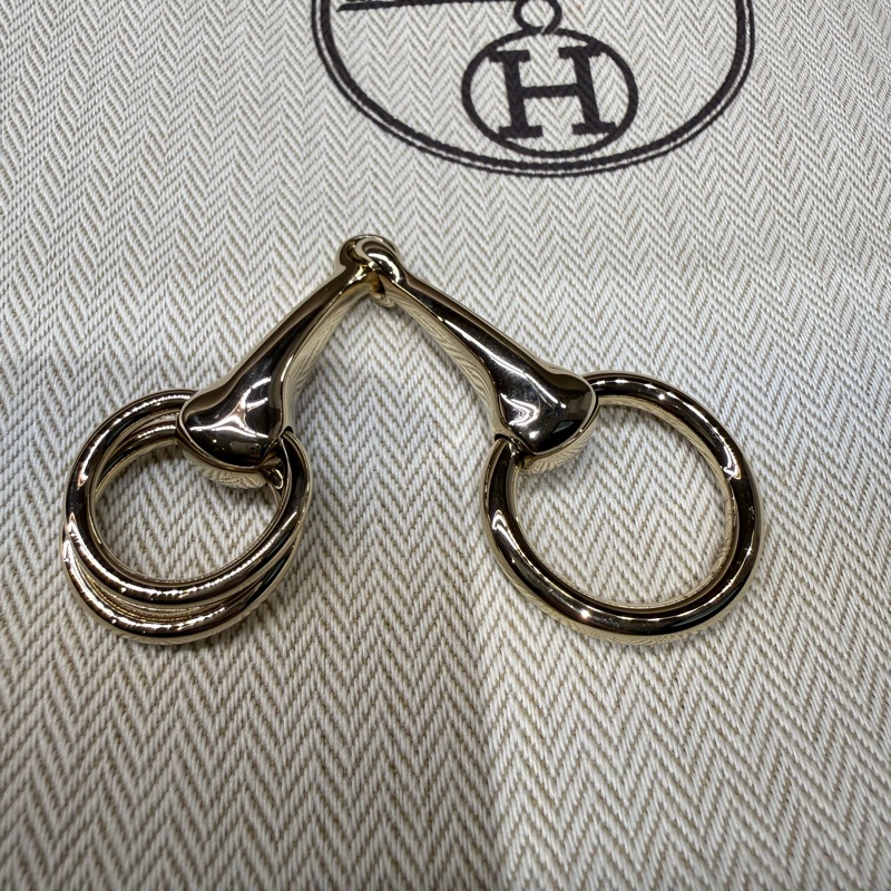 Hermes 98新閒置 Mors 90絲巾環/無鉛仿銅色-1
