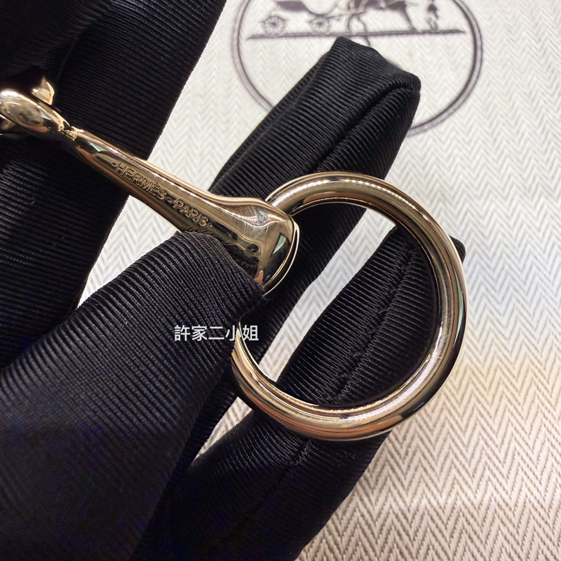 Hermes 98新閒置 Mors 90絲巾環/無鉛仿銅色-4