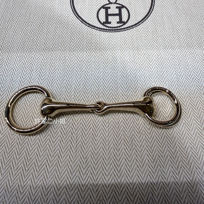 Hermes 98新閒置 Mors 90絲巾環/無鉛仿銅色-6