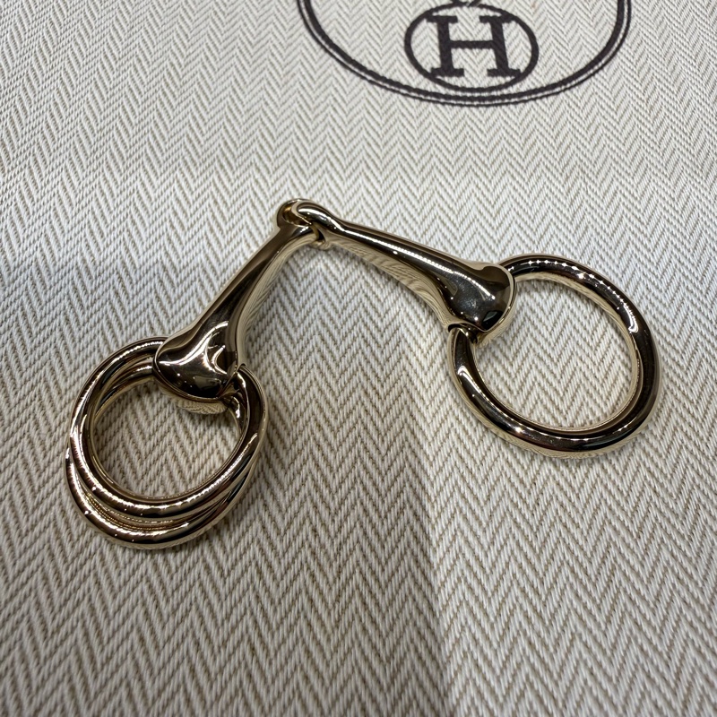 Hermes 98新閒置 Mors 90絲巾環/無鉛仿銅色-9