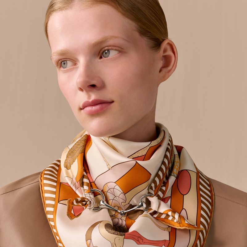 Hermes 98新閒置 Mors 90絲巾環/無鉛仿銅色-7