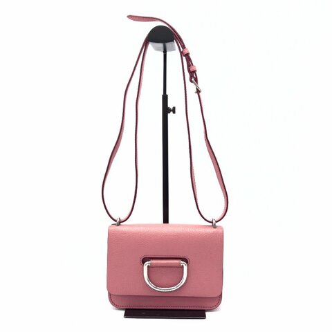 BURBERRY 粉色D扣肩背斜背包17*13*3 98新配件塵袋