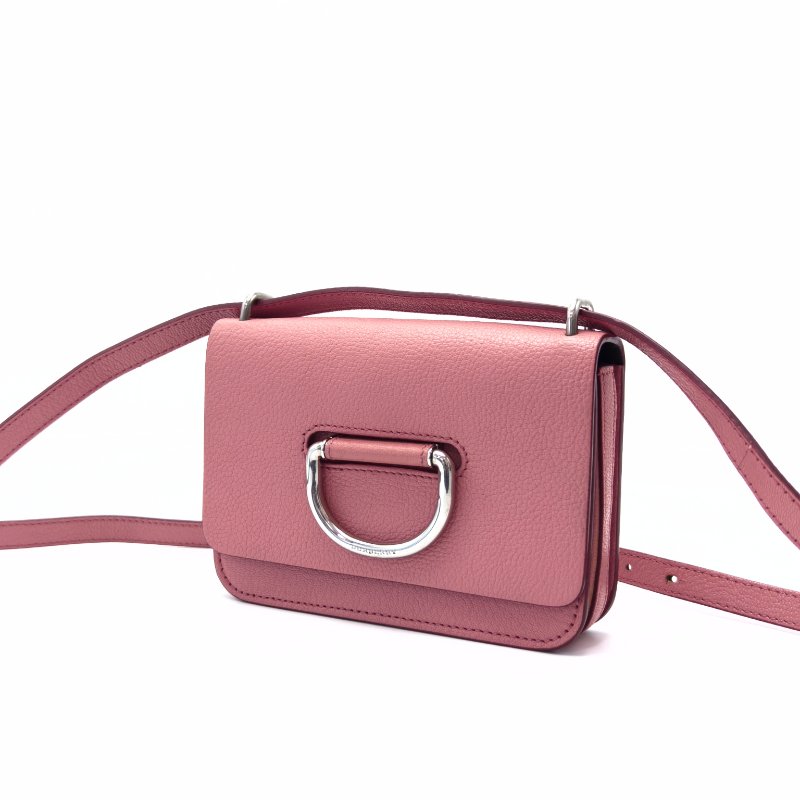 BURBERRY 粉色D扣肩背斜背包17*13*3 98新配件塵袋-4