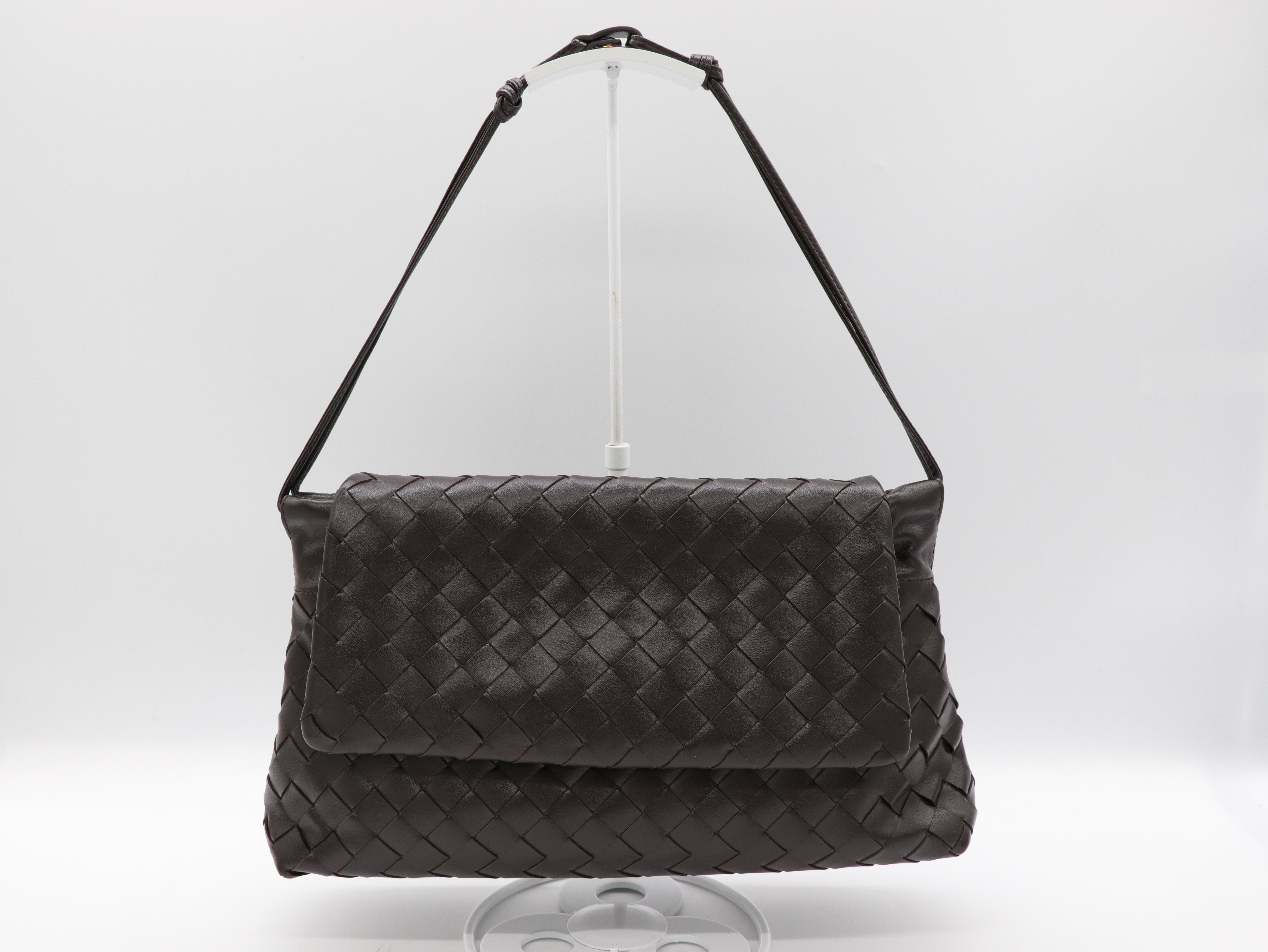 Bottega Veneta 寶緹嘉 深咖啡色 編織 肩背包 Giorno Intrecciato leather shoulder bag-2