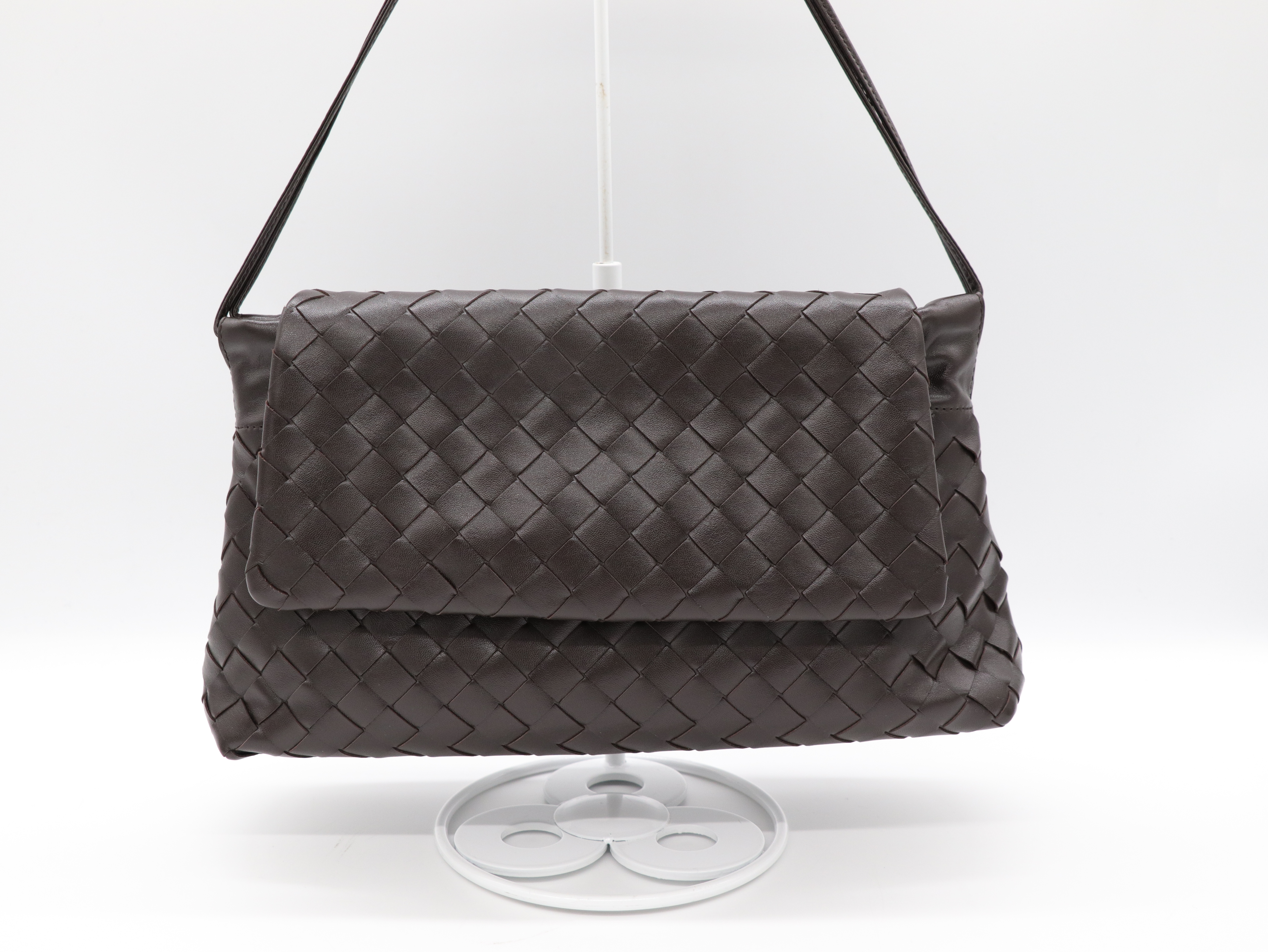Bottega Veneta 寶緹嘉 深咖啡色 編織 肩背包 Giorno Intrecciato leather shoulder bag-3