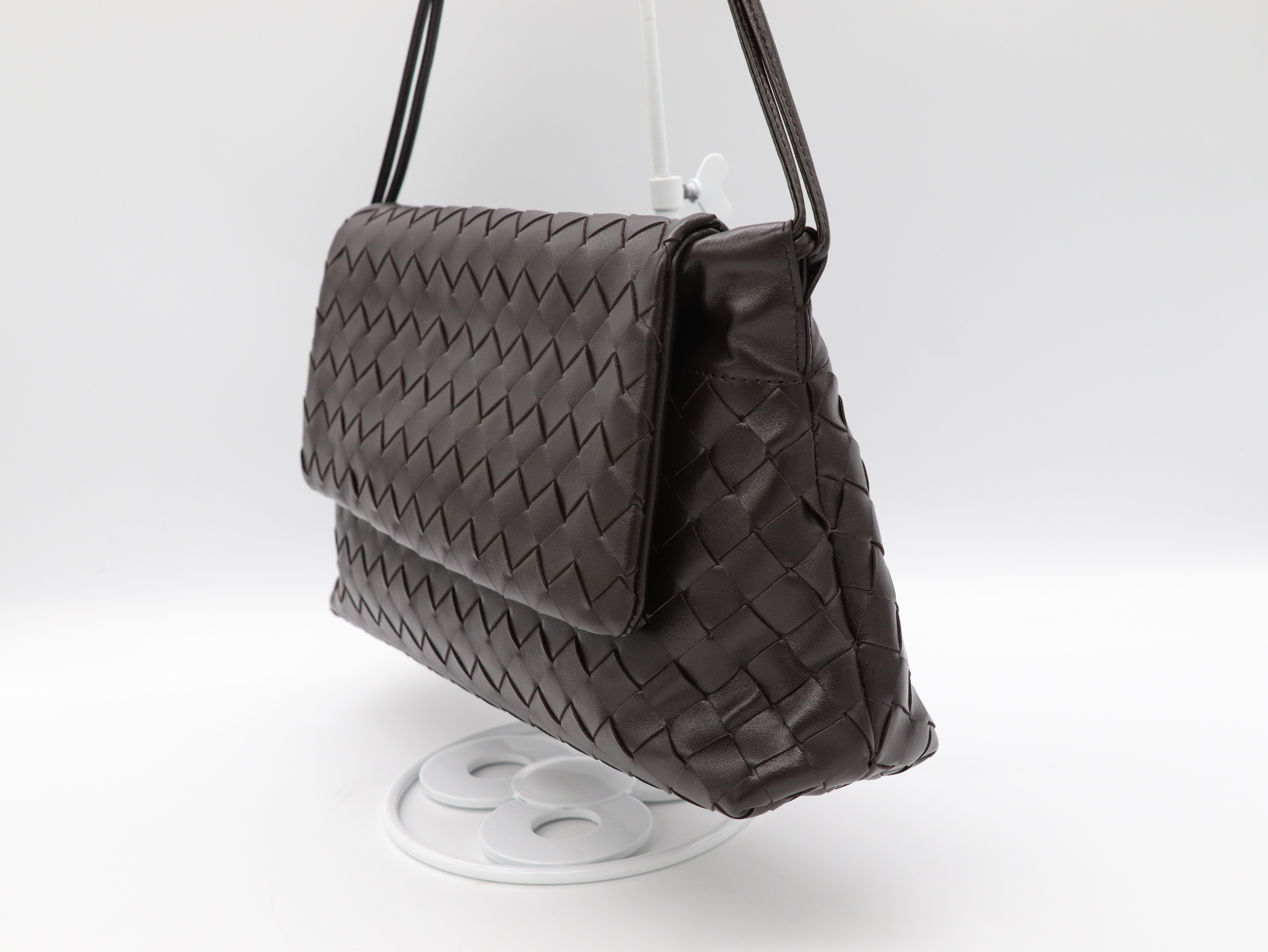 Bottega Veneta 寶緹嘉 深咖啡色 編織 肩背包 Giorno Intrecciato leather shoulder bag-5
