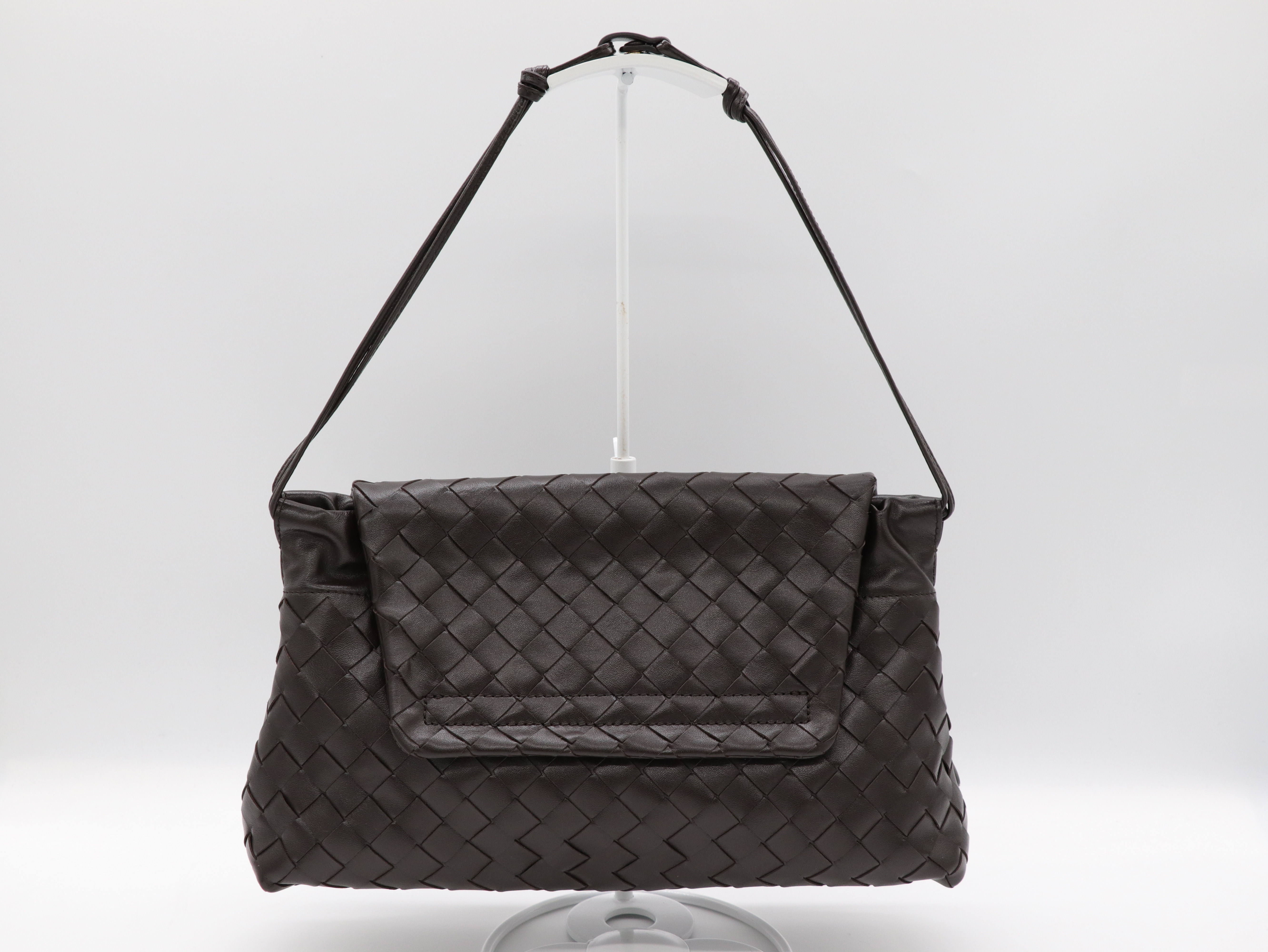 Bottega Veneta 寶緹嘉 深咖啡色 編織 肩背包 Giorno Intrecciato leather shoulder bag-6