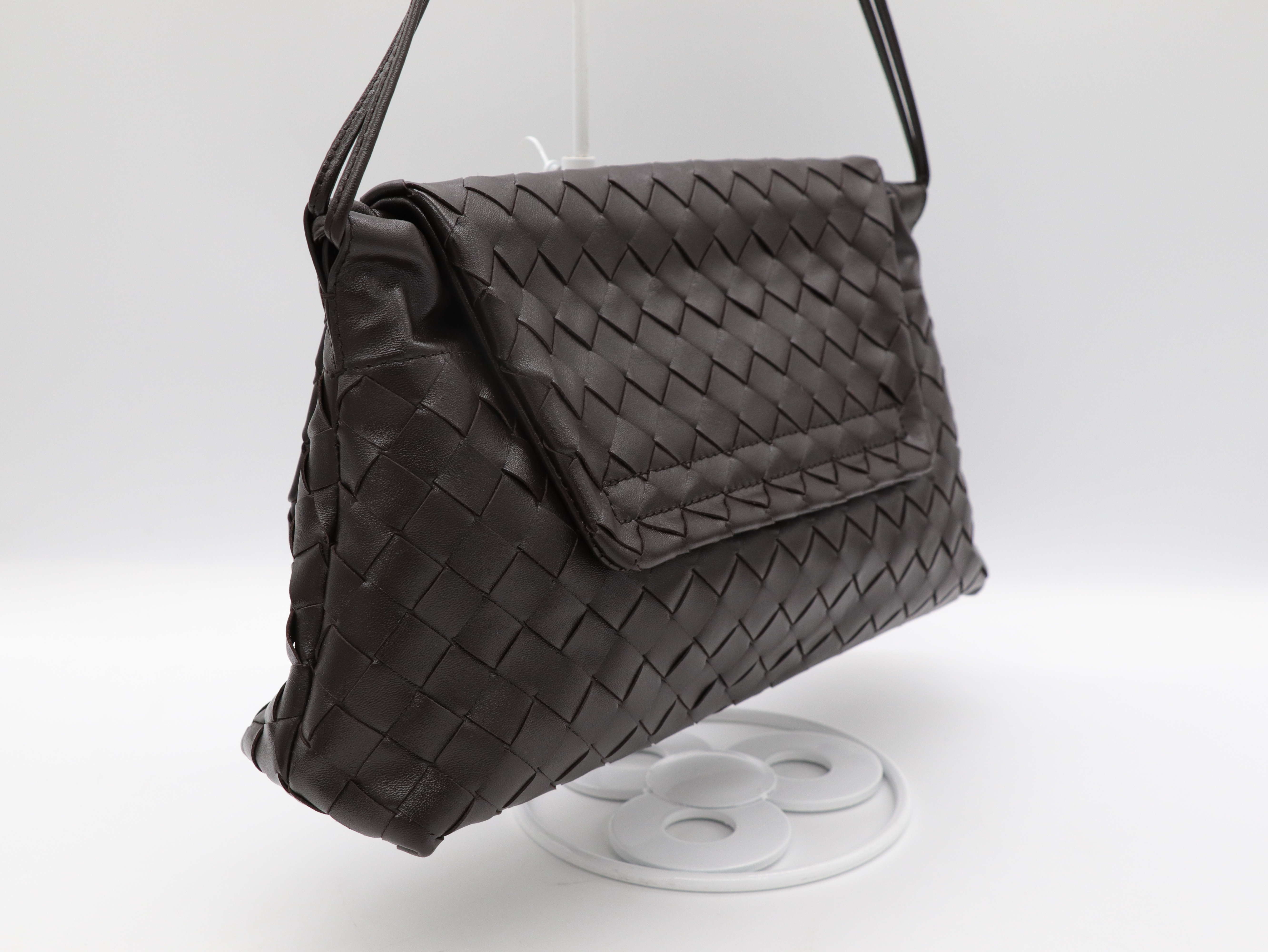 Bottega Veneta 寶緹嘉 深咖啡色 編織 肩背包 Giorno Intrecciato leather shoulder bag-8