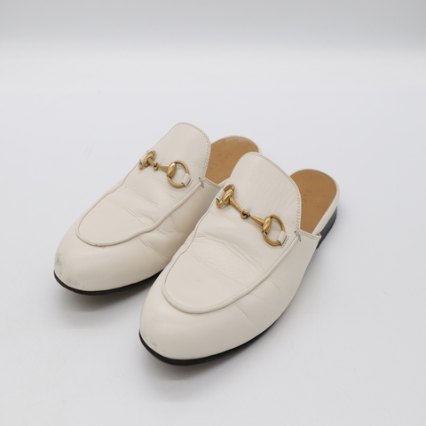 GUCCI 古馳 白色 Gucci Princetown leather mules 穆勒鞋 拖鞋