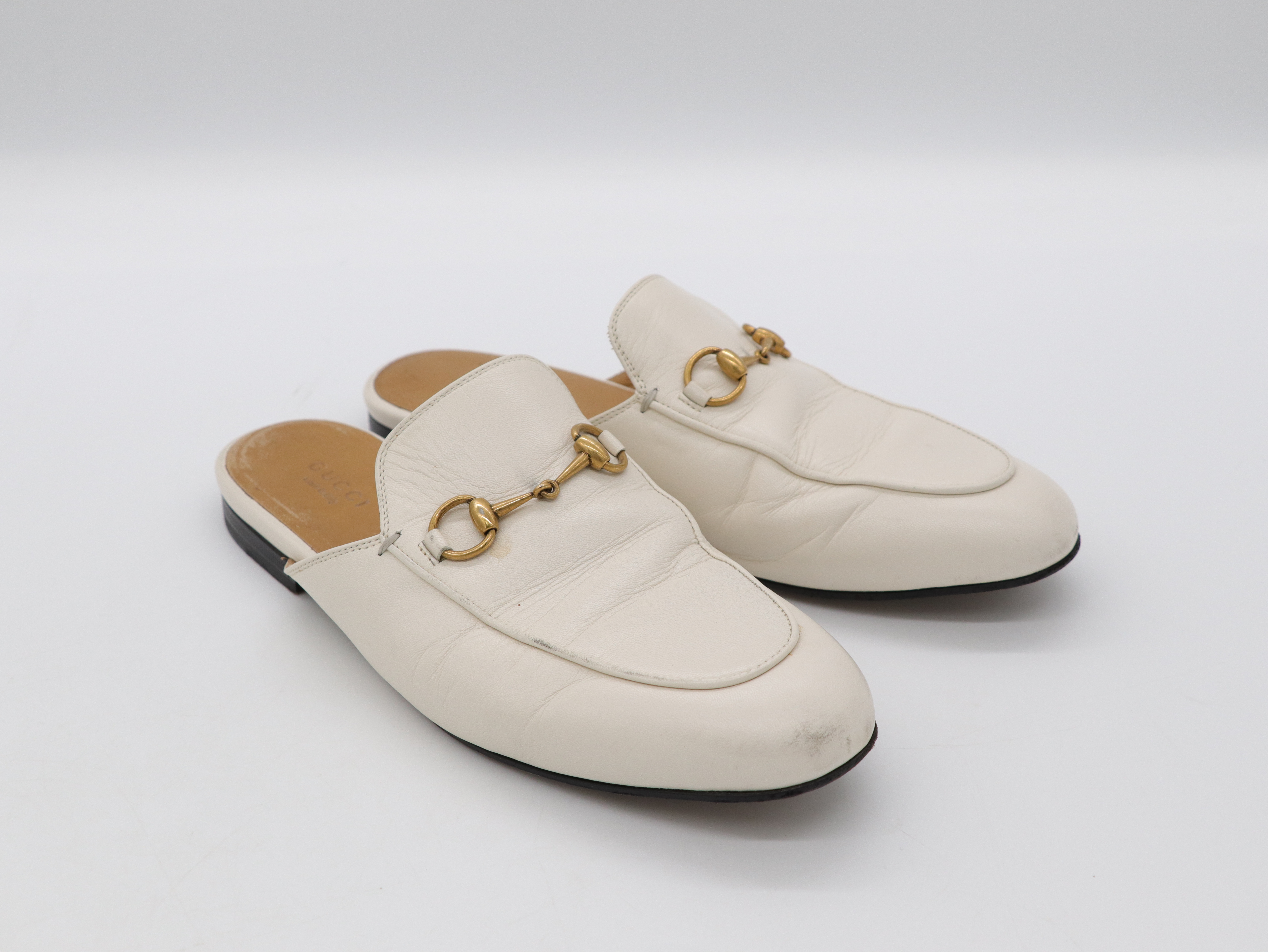 GUCCI 古馳 白色 Gucci Princetown leather mules 穆勒鞋 拖鞋-2
