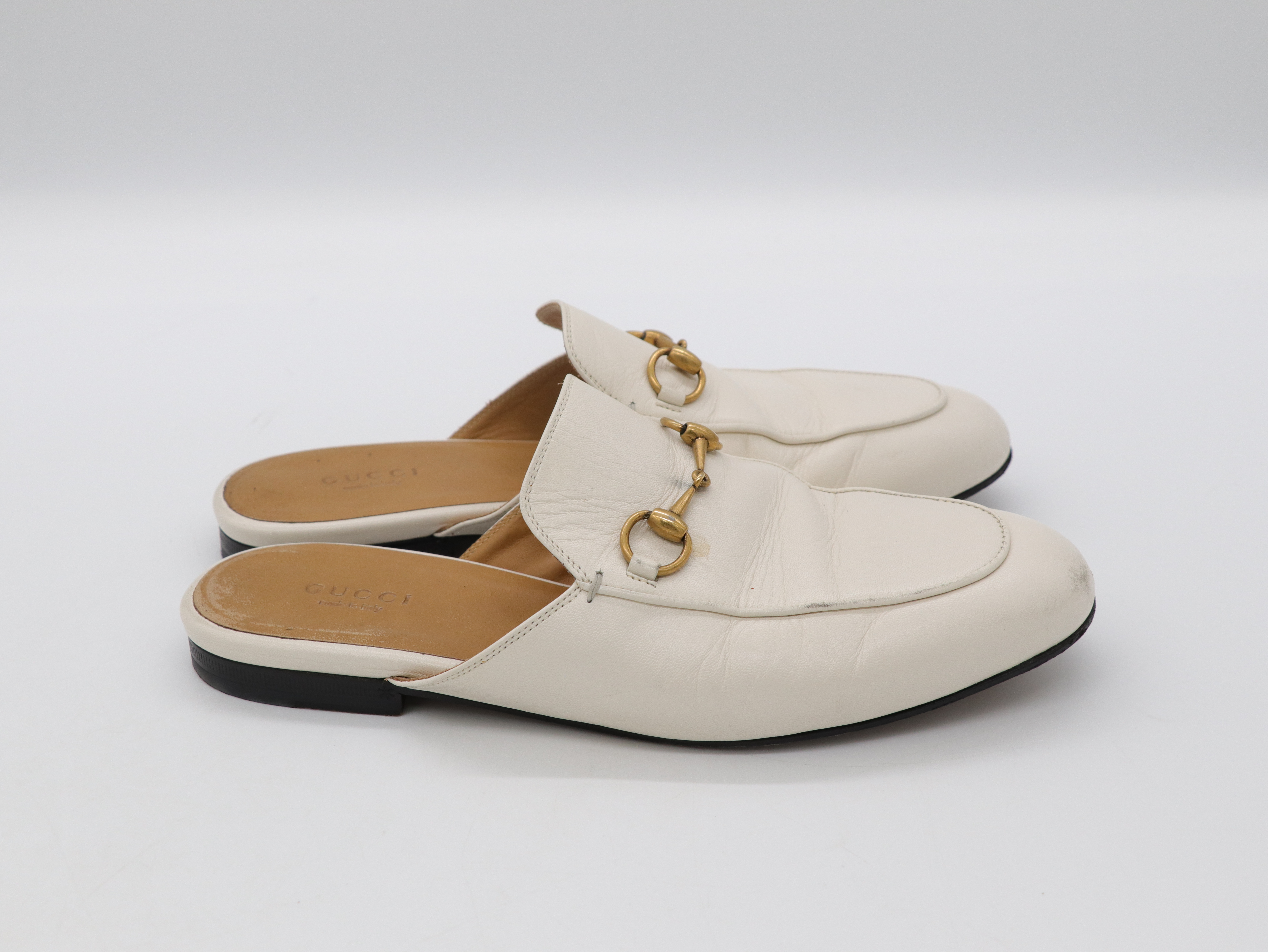 GUCCI 古馳 白色 Gucci Princetown leather mules 穆勒鞋 拖鞋-3