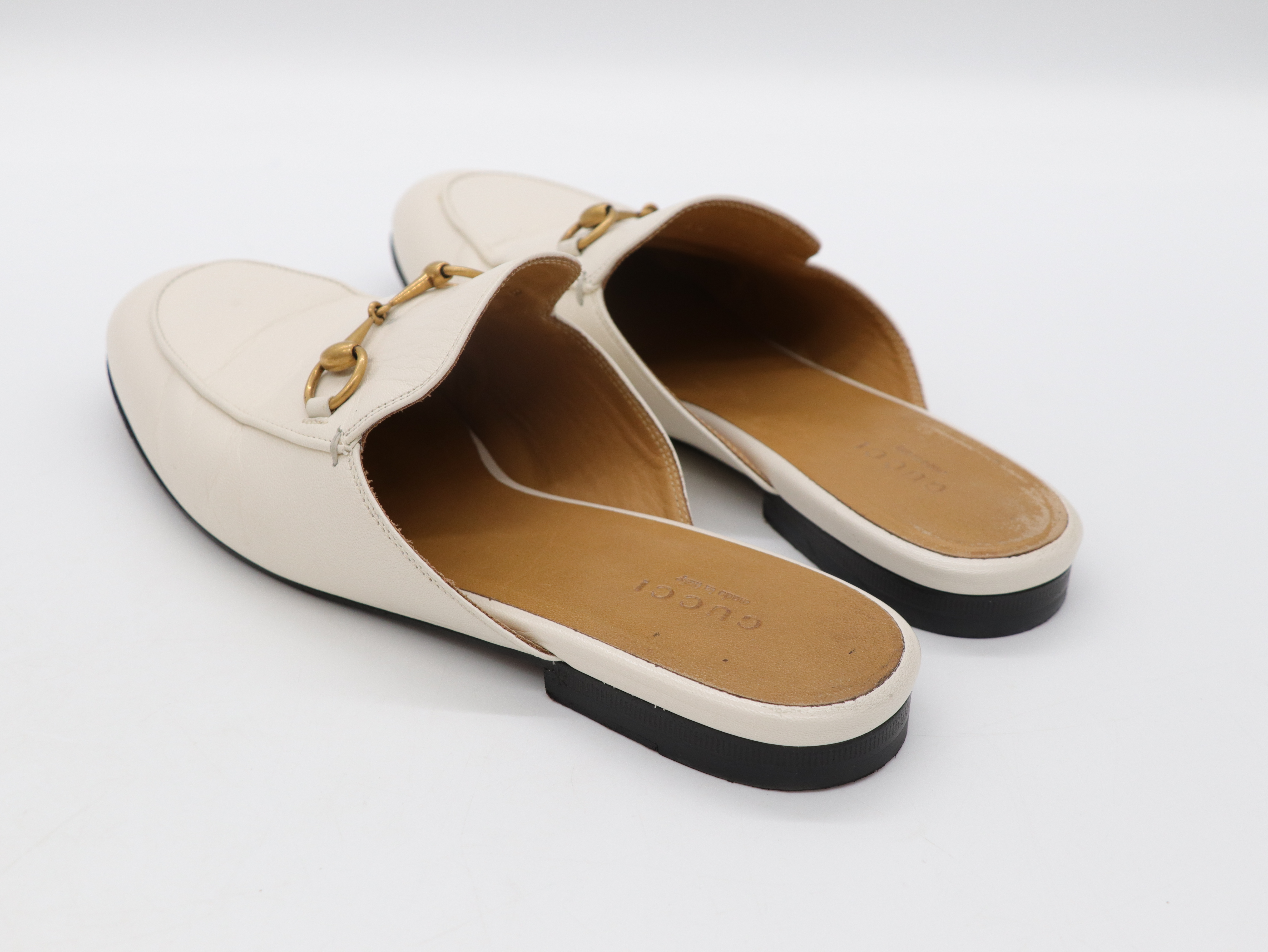 GUCCI 古馳 白色 Gucci Princetown leather mules 穆勒鞋 拖鞋-6
