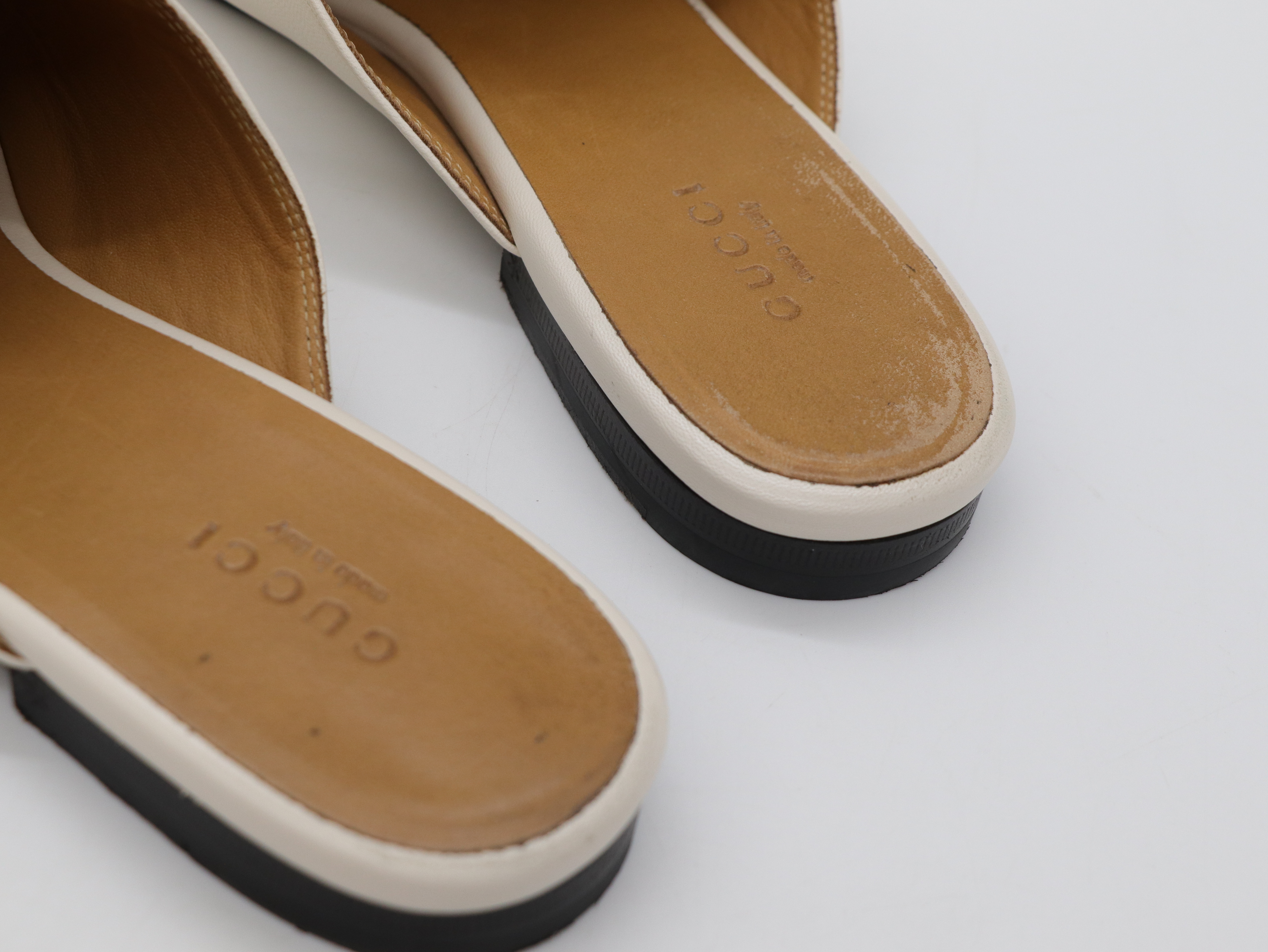 GUCCI 古馳 白色 Gucci Princetown leather mules 穆勒鞋 拖鞋-10