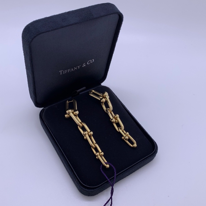 蒂芙尼/Tiffany18k金 hardwear 漸變鏈環耳環 U形六環長耳釘 耳環-1
