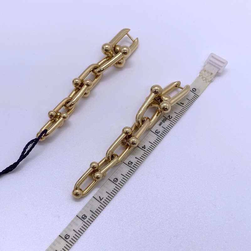 蒂芙尼/Tiffany18k金 hardwear 漸變鏈環耳環 U形六環長耳釘 耳環-2