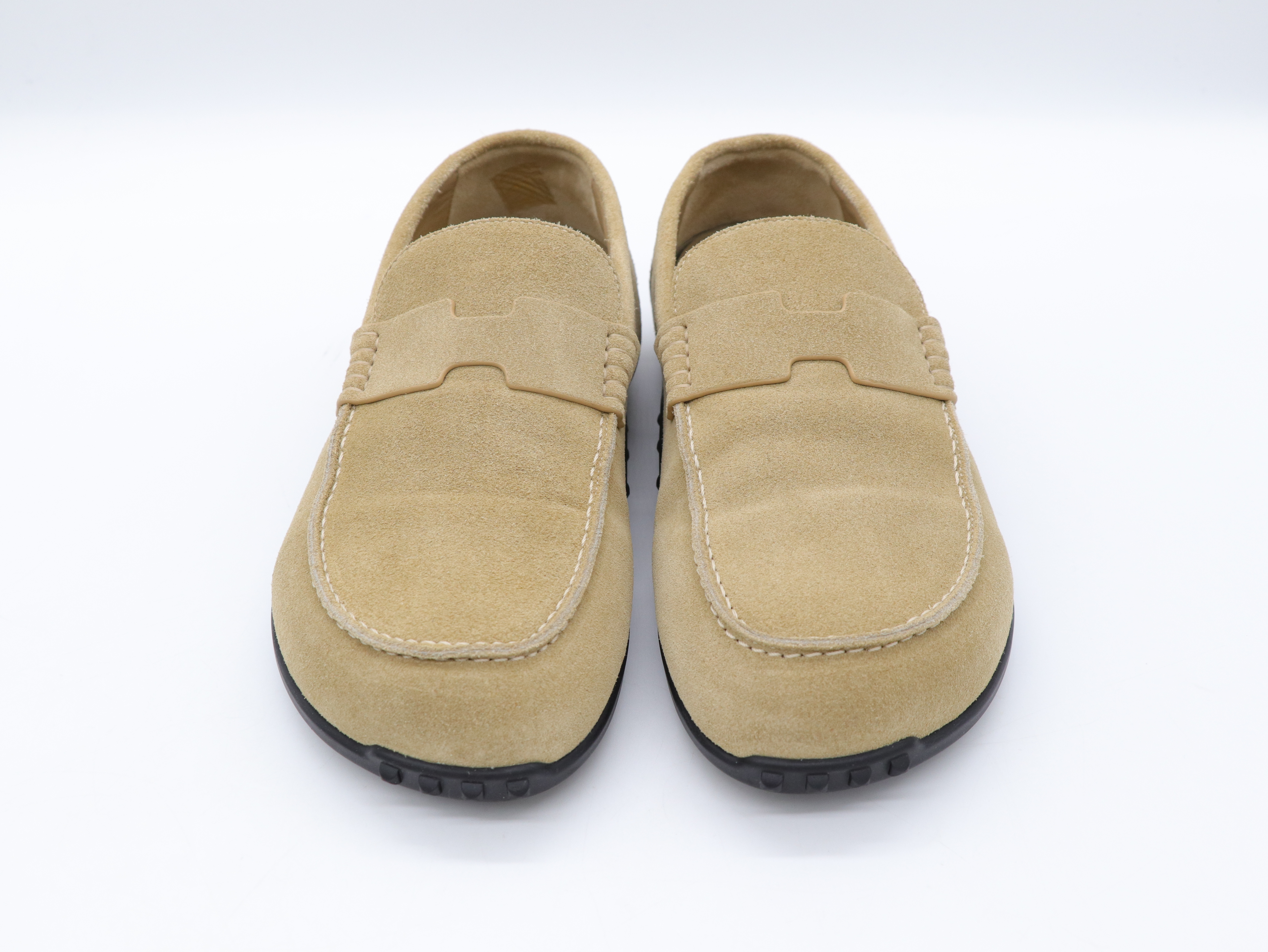 HERMES 卡其綠Lazy系列麂皮樂福鞋-2