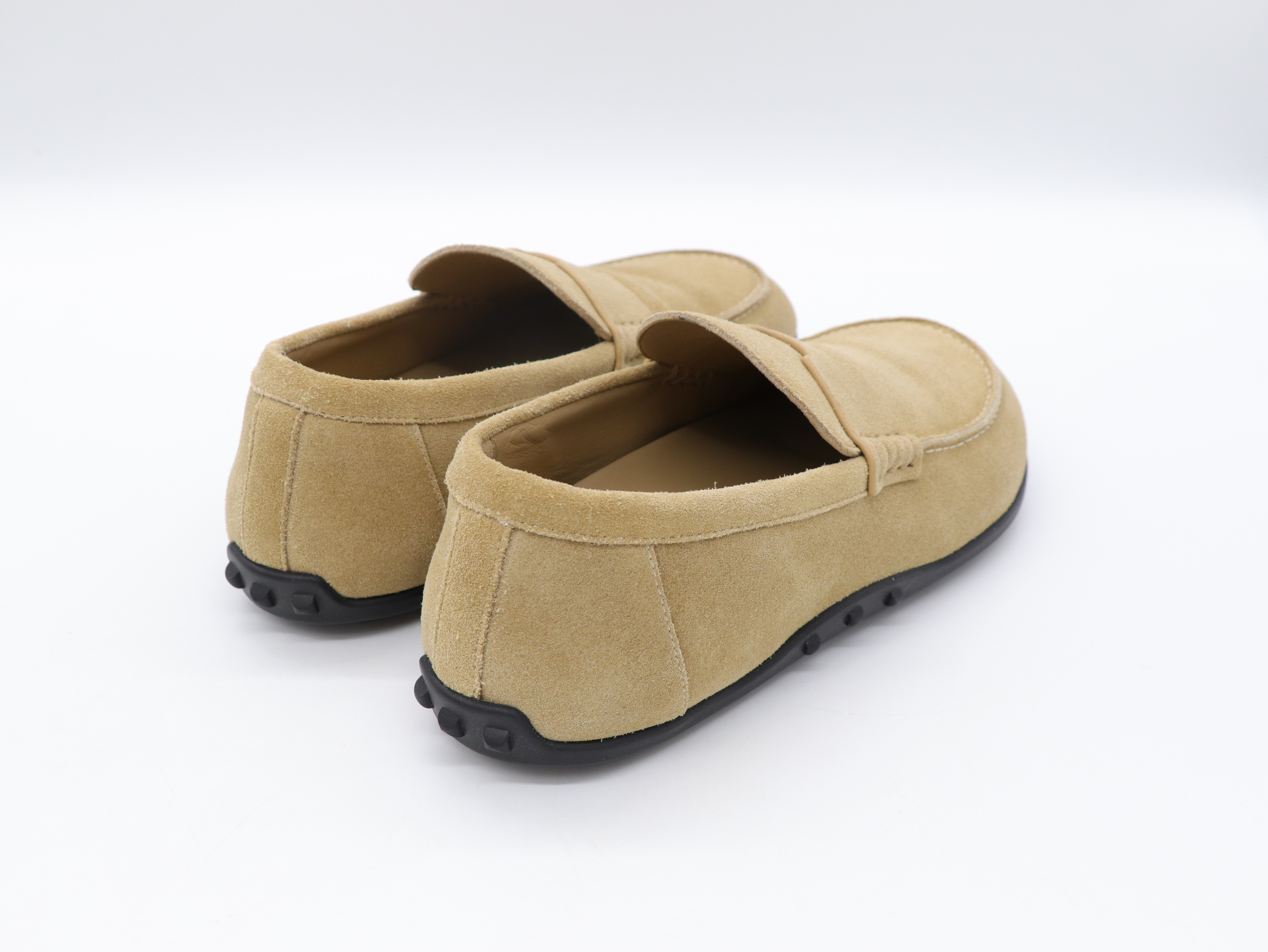 HERMES 卡其綠Lazy系列麂皮樂福鞋-5