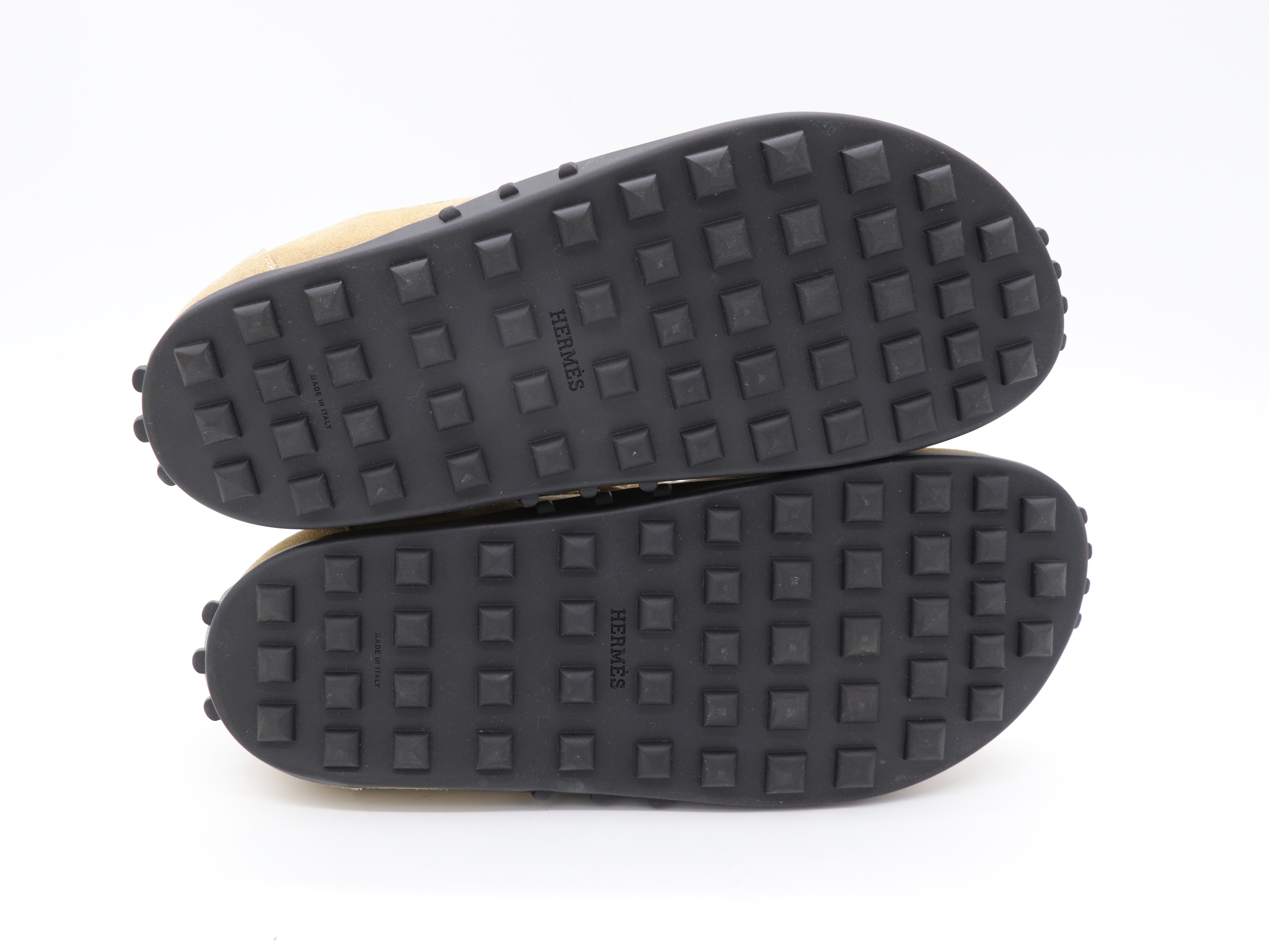 HERMES 卡其綠Lazy系列麂皮樂福鞋-12